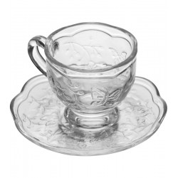 Xicara 80ml De Café Com Pires New Butterfly Cristal Ecológico